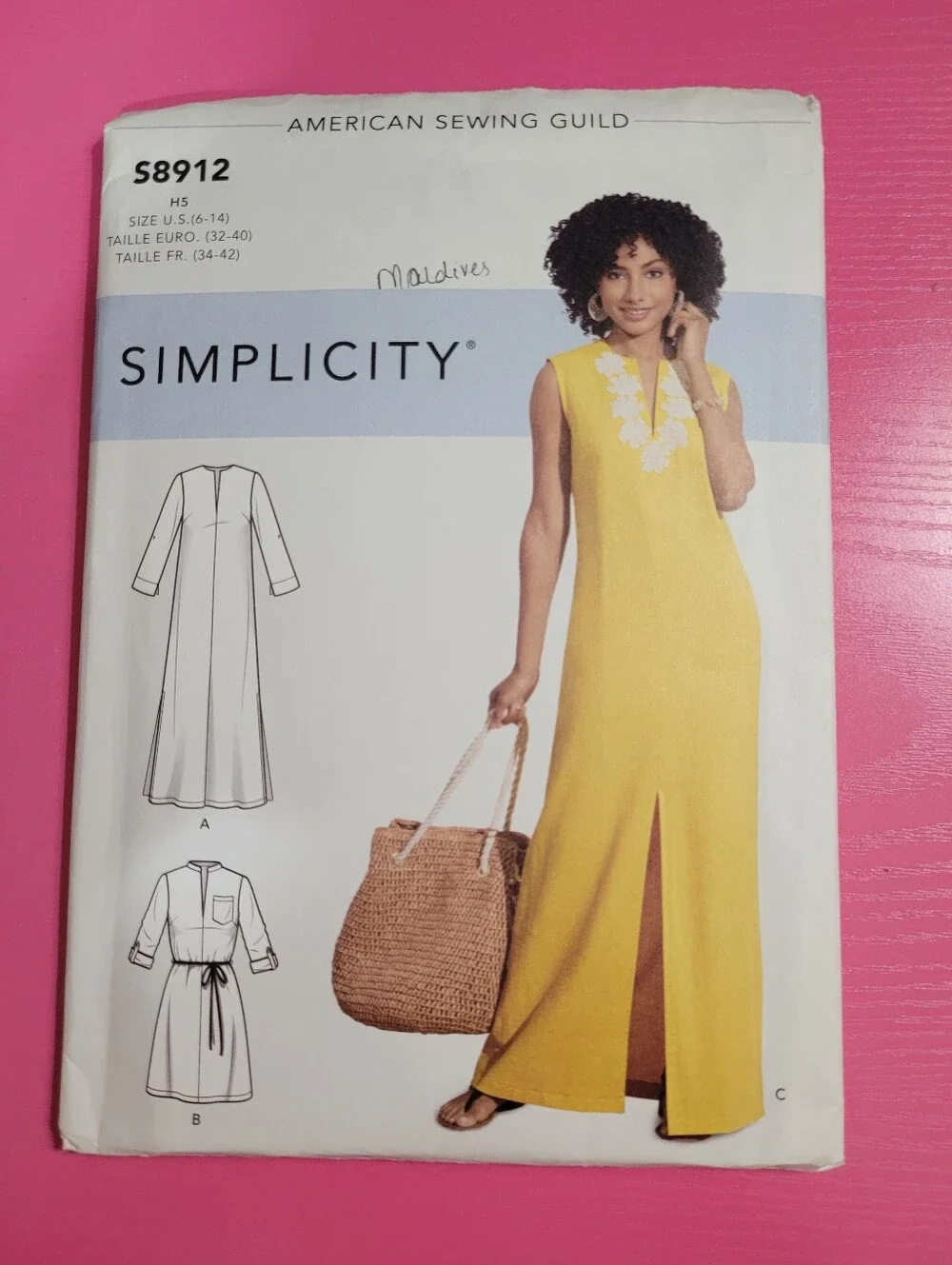 Simplicity American Sewing Guild Dress Sewing Pattern S8912 Size 6-14 (1456)